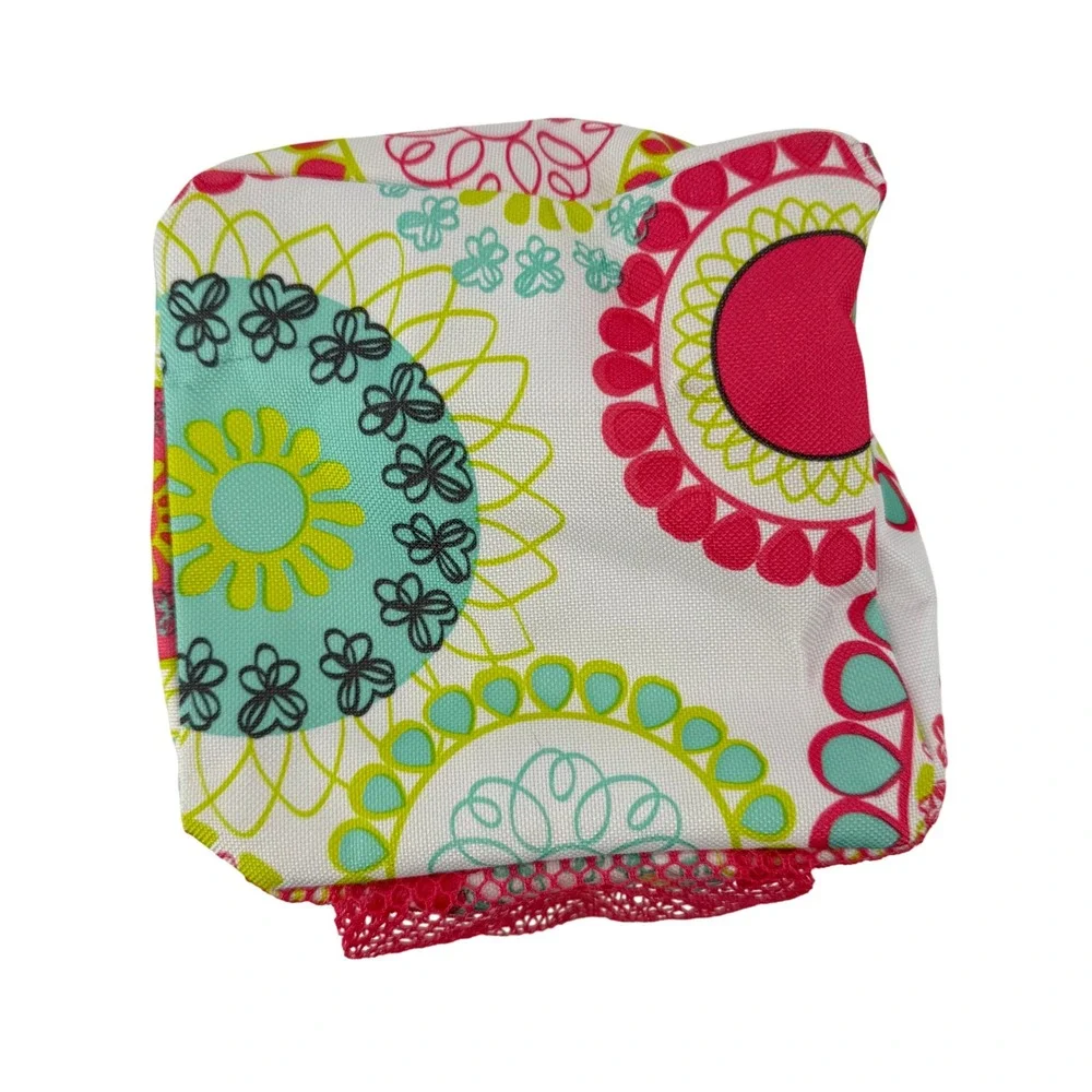 Thirty One Littles Carry All Caddy Floral Print Pink White‎ Green Mesh Pocket